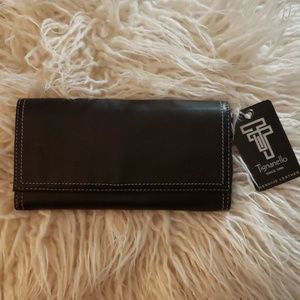 Tignanello Black Leather Wallet NWT
